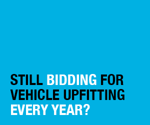 Text on blue background reading: Still bidding for vehicle upfitting every year?